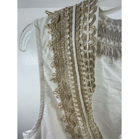 Mud Pie NWT Marcia Yute Trim Coverup Dress Size M - Picture 2 of 10